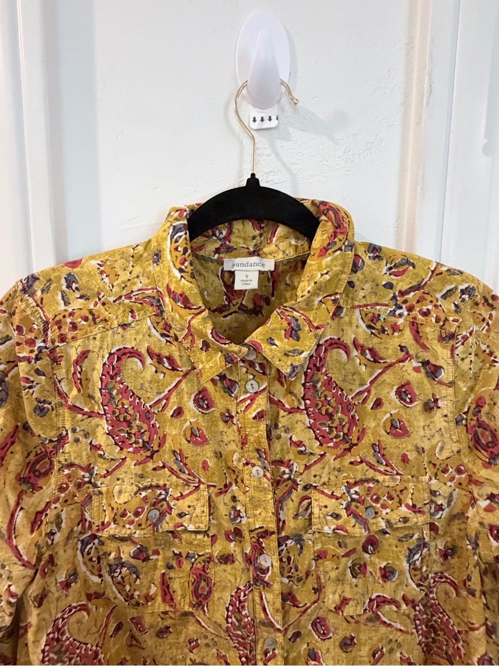 Sundance Yellow Paisley Button-Up Shirt - Picture 2 of 12